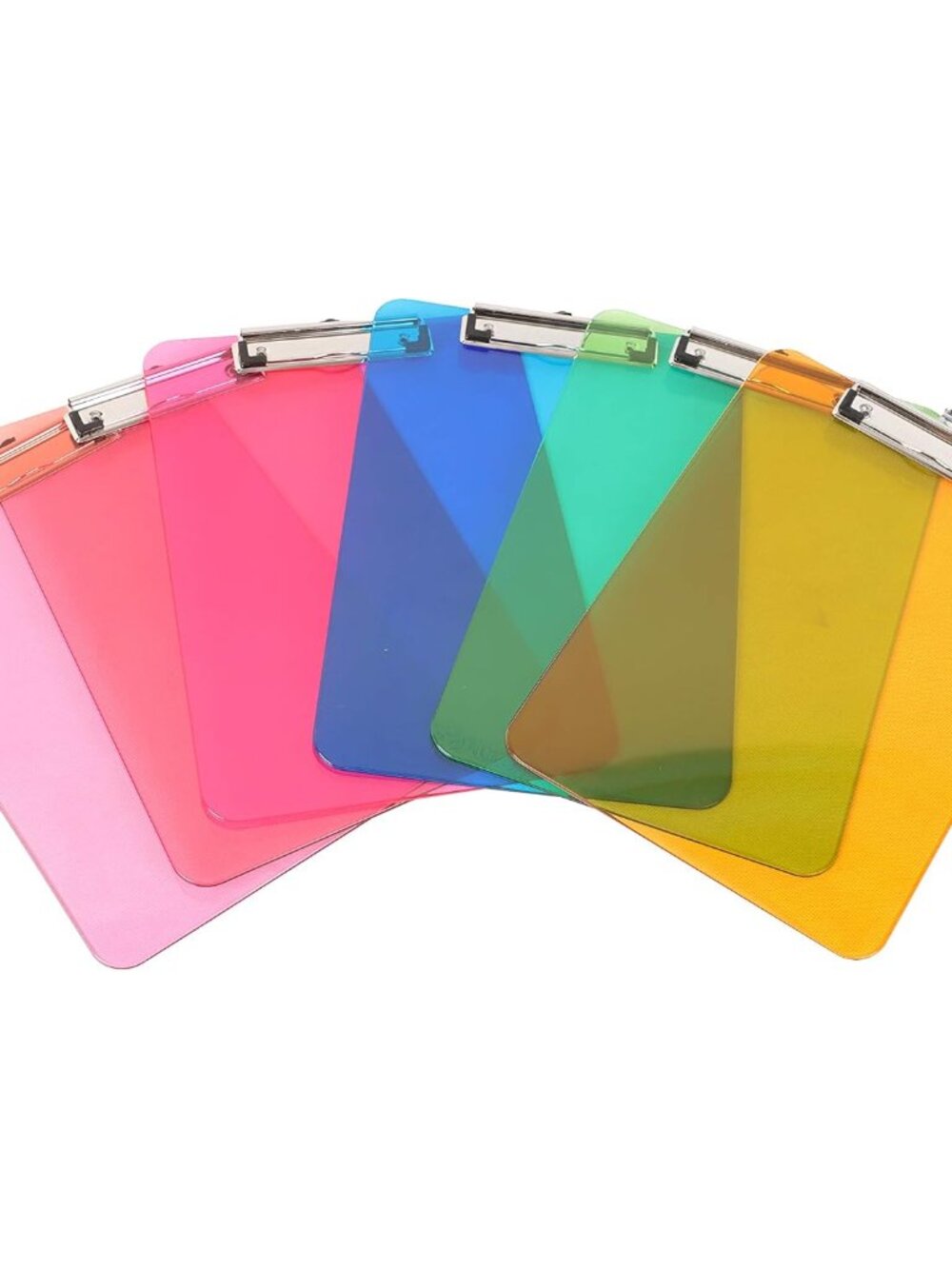 Colorful, Sturdy, Lightweight Plastic Clipboards, Letter Size, Assorted Colors,